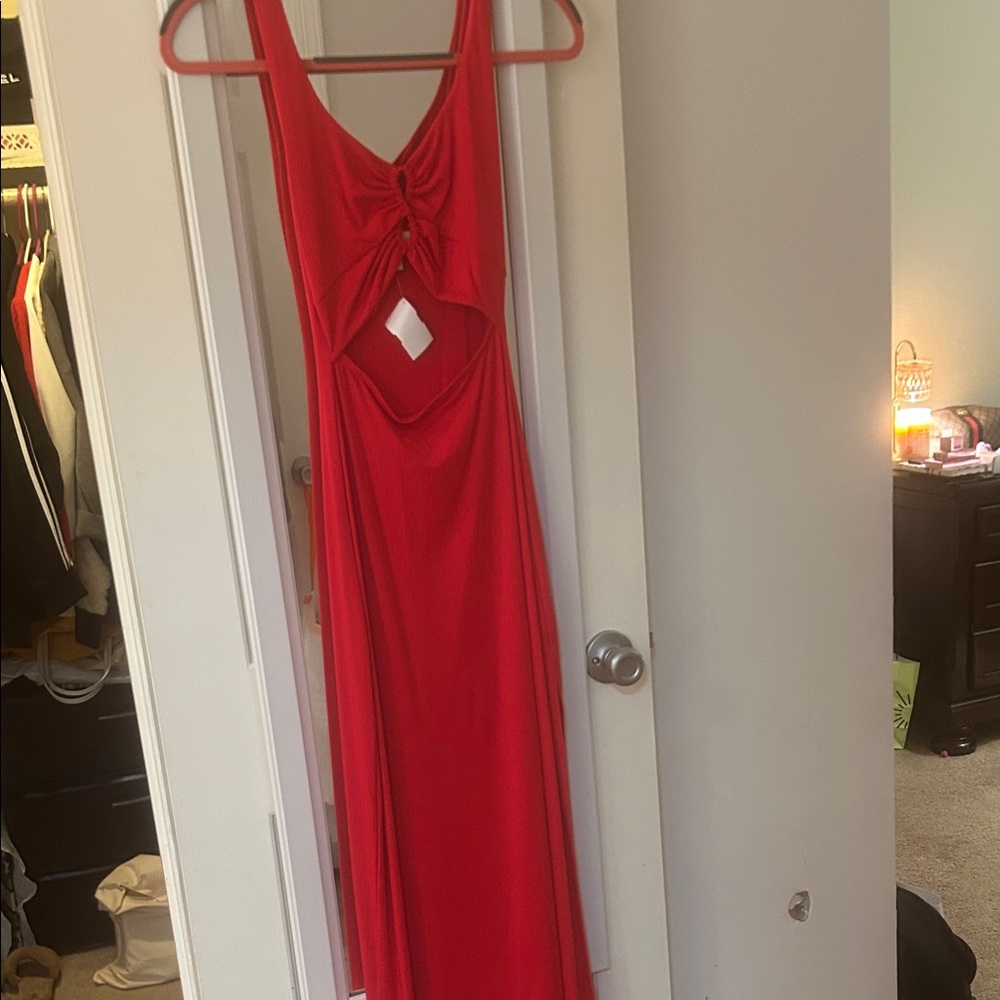 L*Space Vibrant Red Backless Dress